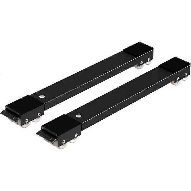 移動式洗濯機輸送用キャスター2個セット、大型家具用、最大300kg、24個の車輪付き、ブレーキ、ブラック