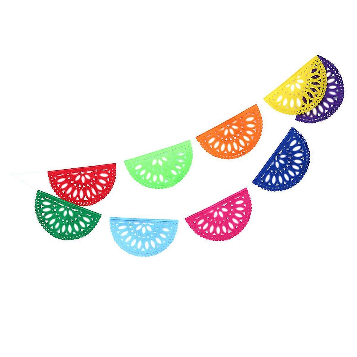 Papercut Banner for Day of the Decor with Mexican Theme Made of Felt 7.8 Inches