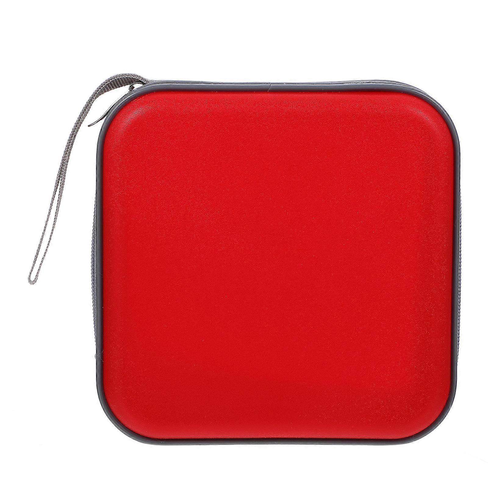 Large Capacity Red Plastic CD Storage Case for Easy Storage and Protection of Discs, 40 Capacity