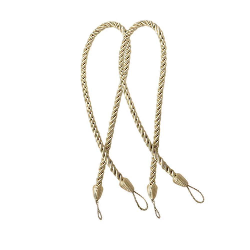 Curtain Tieback Rope with Elegant Beige Tassel Hanging for Decorative Curtains Medium Thickness 2 Pieces