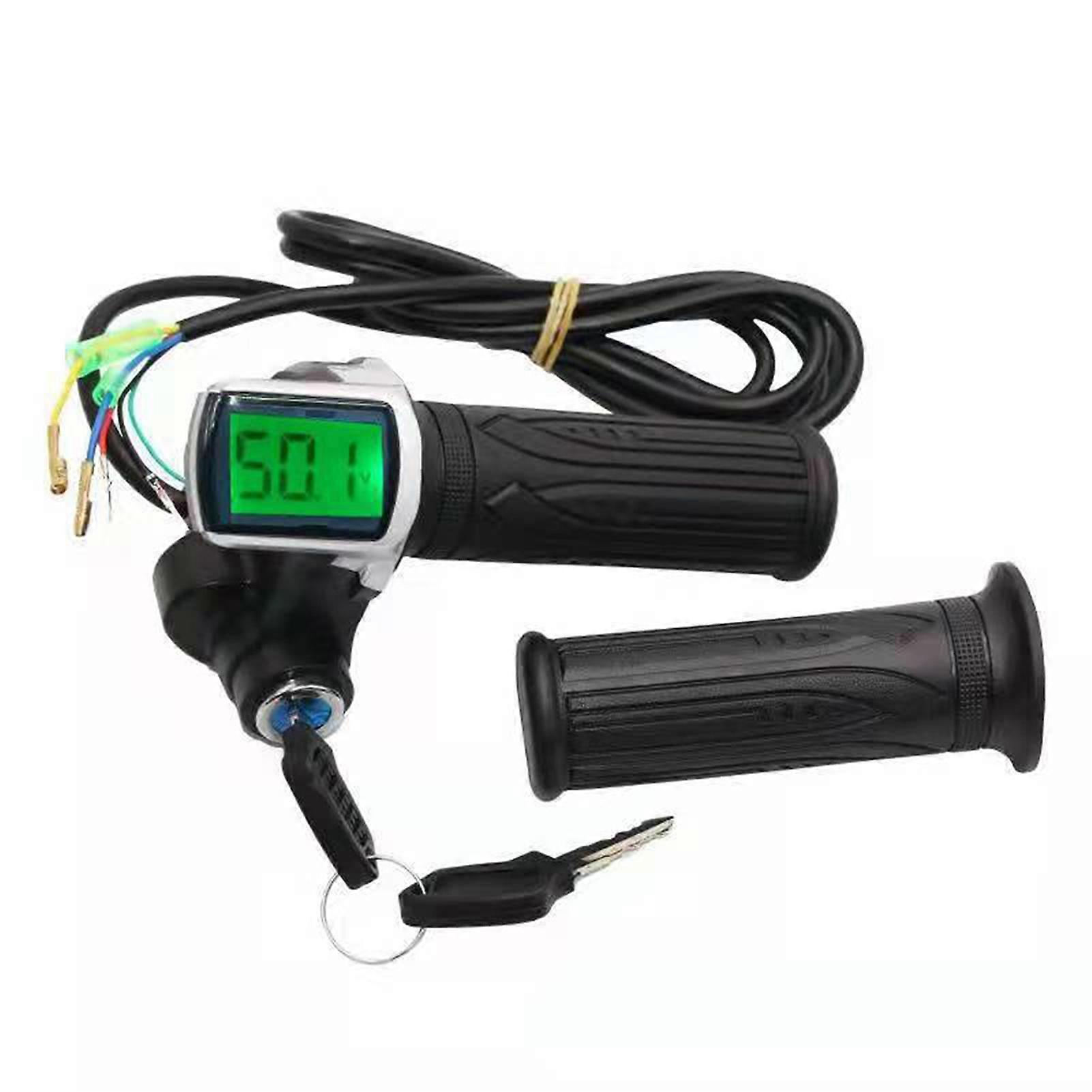24V 36V 48V Electric Bike Twist Grip Throttle with LCD Battery Display and Power Indicator for E-Bicycle Controls