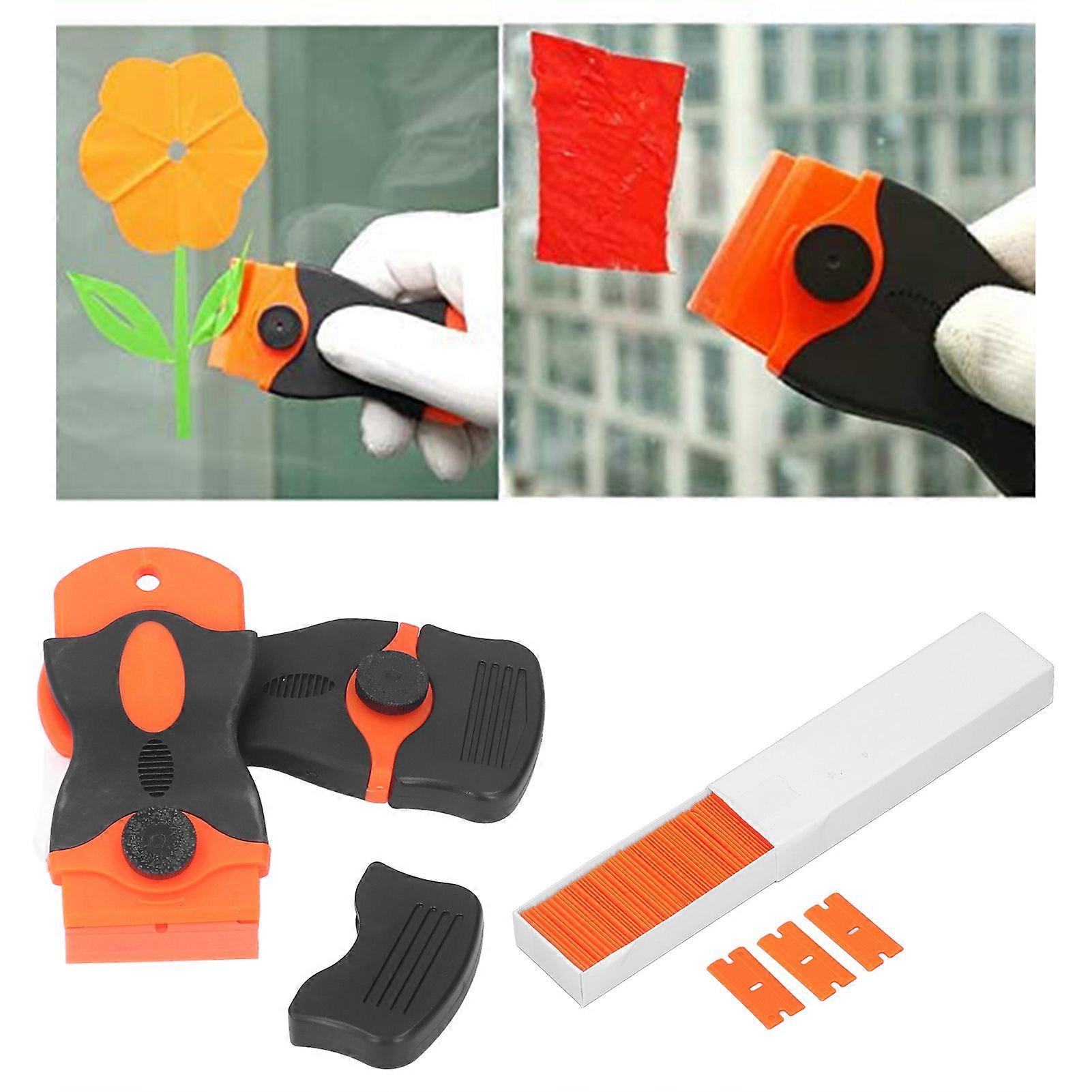 Single Edge Scraper Tool Set Plastic Scraper Blade Replacement for Home Caulking Removing Glue 