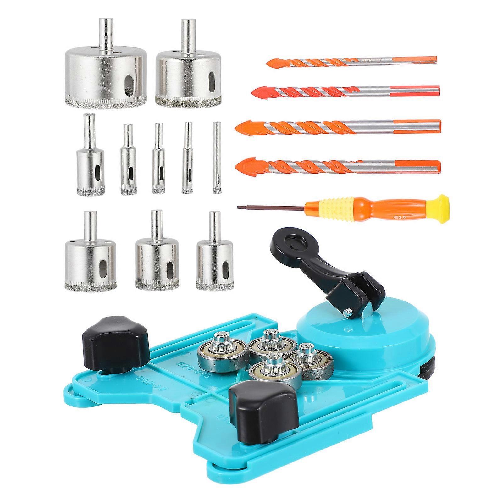 Blue Diamond Hole Drill Bit Set for Home 1 Set Made of High Speed Steel No Scratch
