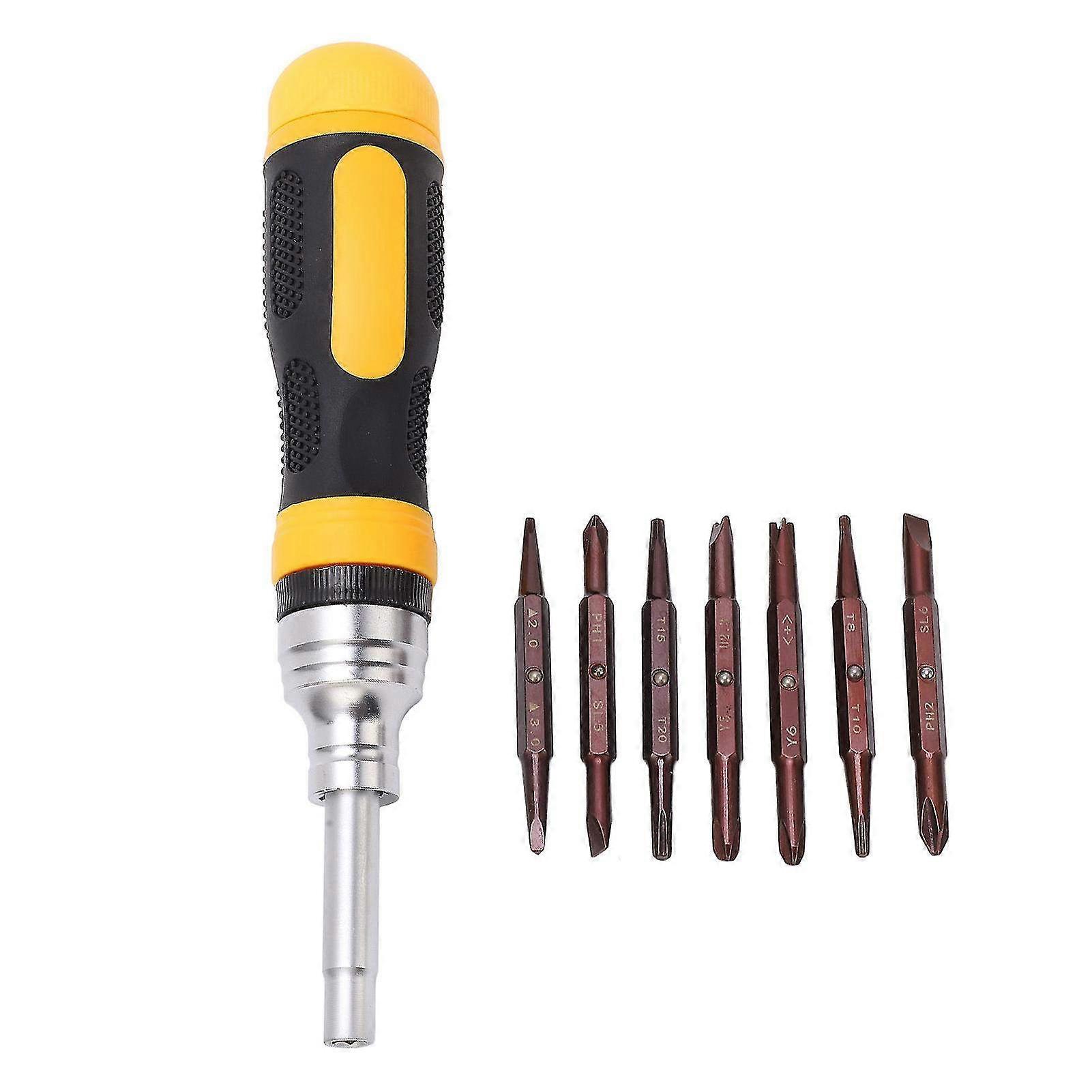 7-Piece Multifunctional Screwdriver Set with High Hardness Bits - Ergonomic No-Slip Handle Tool Kit for Home & DIY Projects