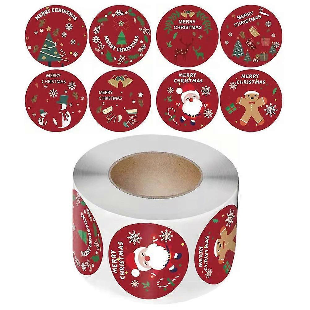 Self-Adhesive Sealing Labels 4 Rolls Assorted Color Round Christmas Stickers For Gift Boxes And Packaging