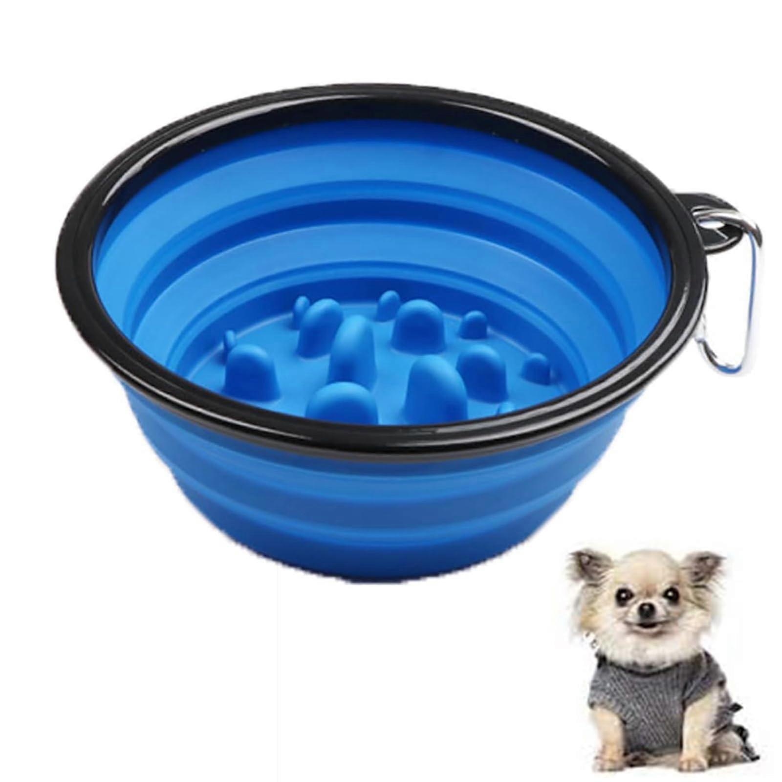 AntiSling Dog Bowl, AntiSlinging Bowl Cat, Dog Feeding Bowl, Slow Feeding for Small Pets (Dark Blue)