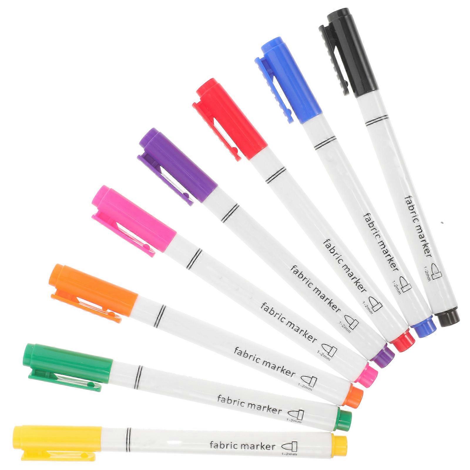 8Pcs Multi-Function Fabric Markers Convenient Graffiti Markers For Kids Textile Art Create Custom Designs
