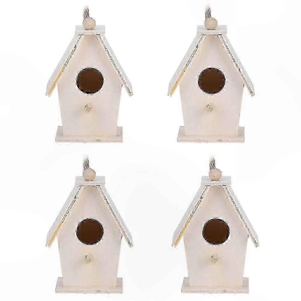 Ensemble de 4 nichoirs suspendus en bois pour un usage décoratif de jardin et de cour