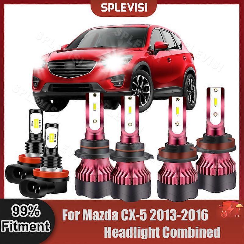 Super Bright New Upgrade High Beam Low Light Fog Lamp Set For Mazda CX-5 2013 2014 2015 2016 48000LM LED Bulbs Conversion Kit