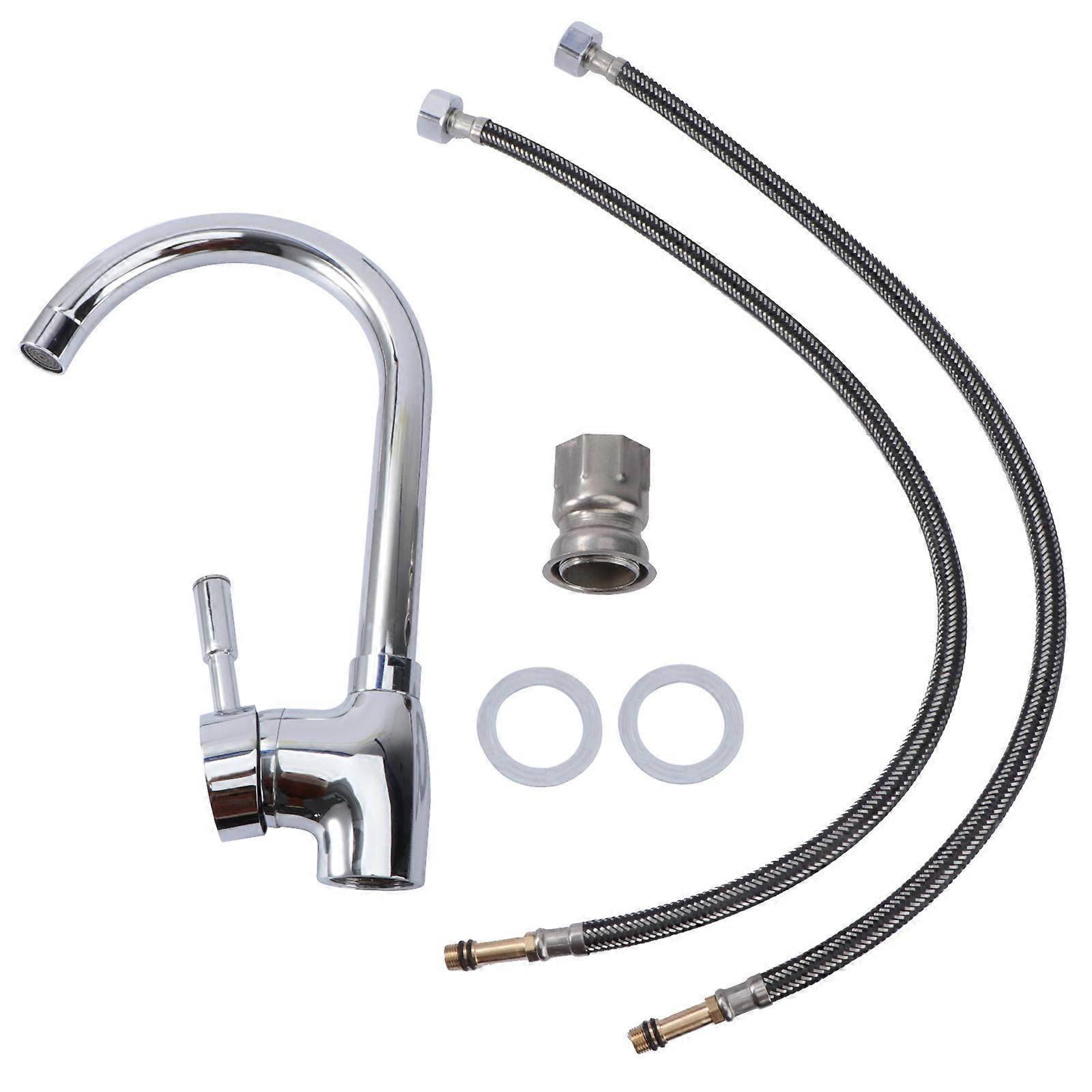 Modern Kitchen Faucet Mixer with Durable Zinc Alloy and Copper Silver Finish for Smooth Operation and AntiRust 3.5 inches