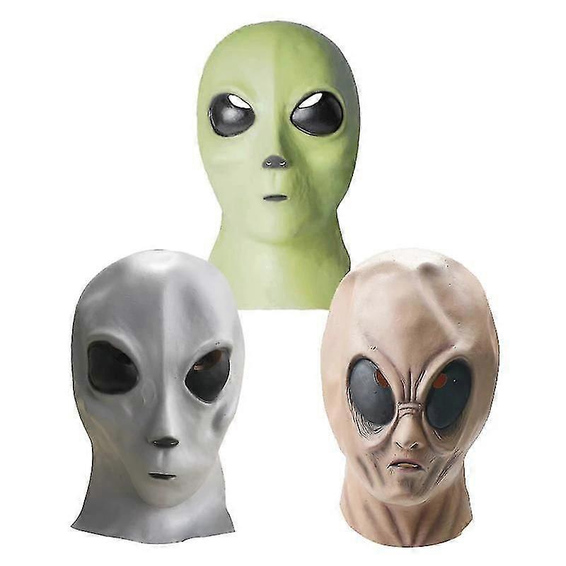 Scary Realistic Alien Costume Mask Halloween Costume For Adult Men Full Face Latex Masks Carnival Party Props