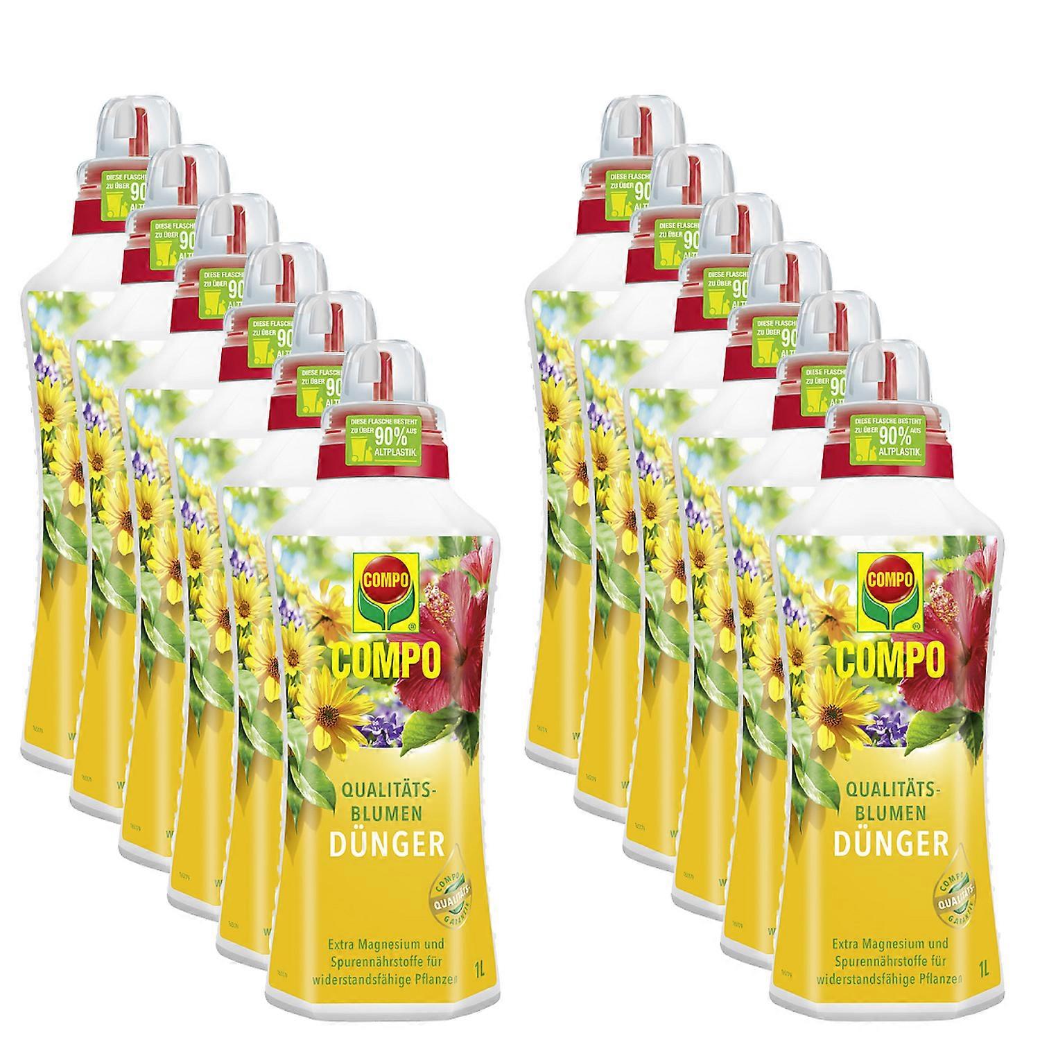 12 x COMPO quality flower fertilizer, 1 liter