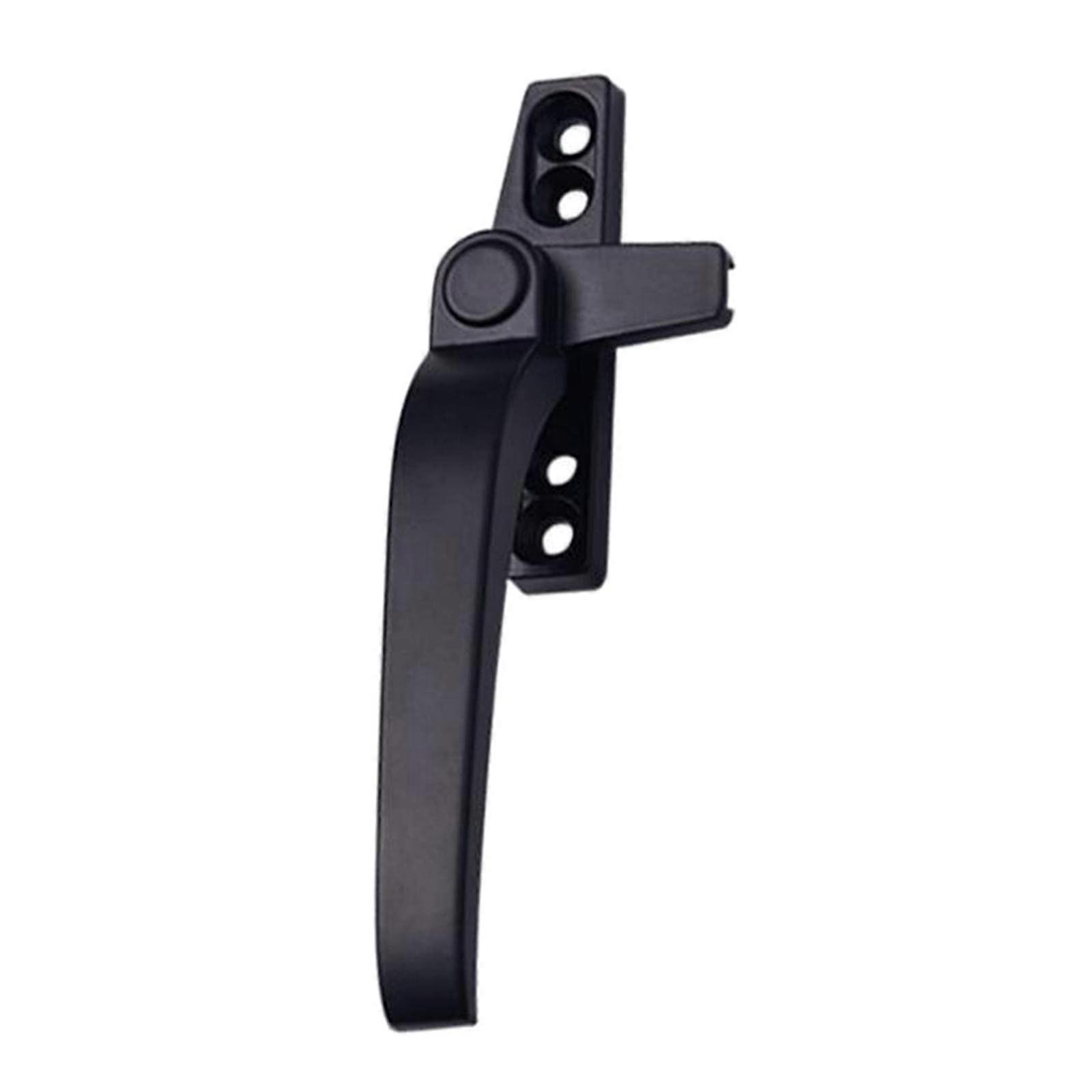 Aluminum alloy window handle with locking mechanism, left/right set for basic windows, black, left