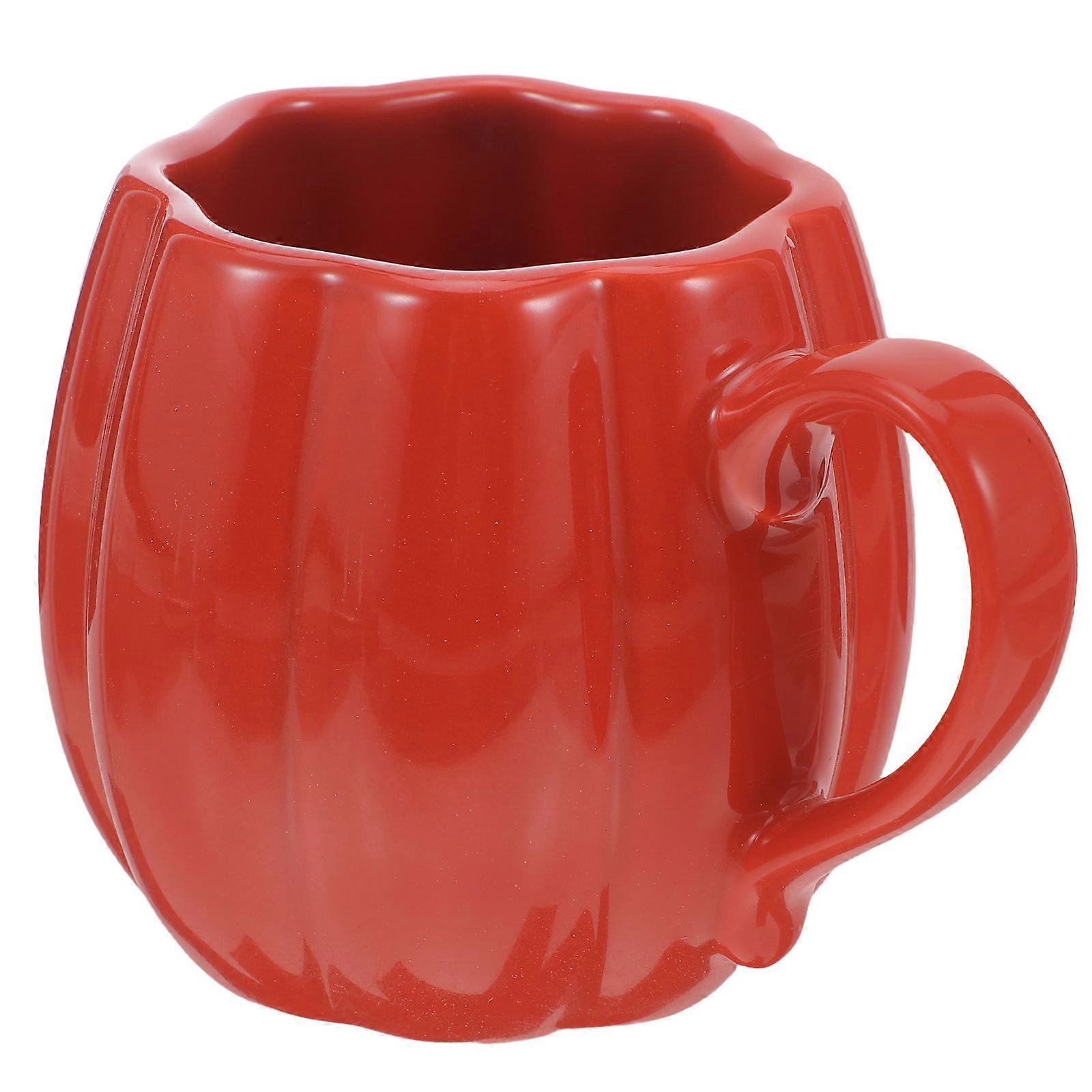 Decorative Water Mug Ceramic Pumpkin Shaped For Halloween And Breakfast 5.11X3.54X3.34IN 1Set