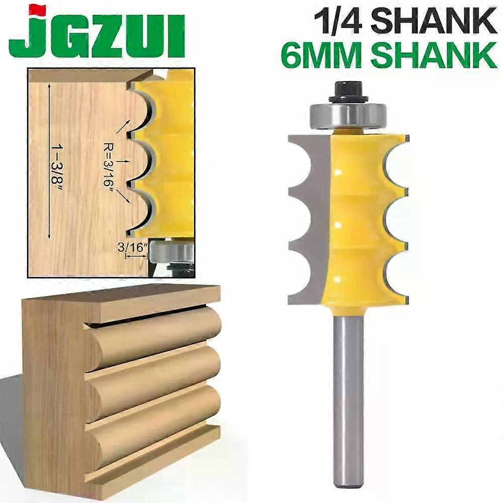 1pc 1/4shank 6mm shank High Quality Triple Bead Column Molding Router Bit Tenon Cutter Woodworking Milling Cutters