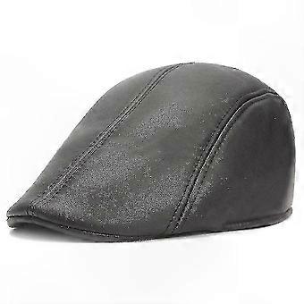 Casual Leather Beret Hat for Everyday Wear