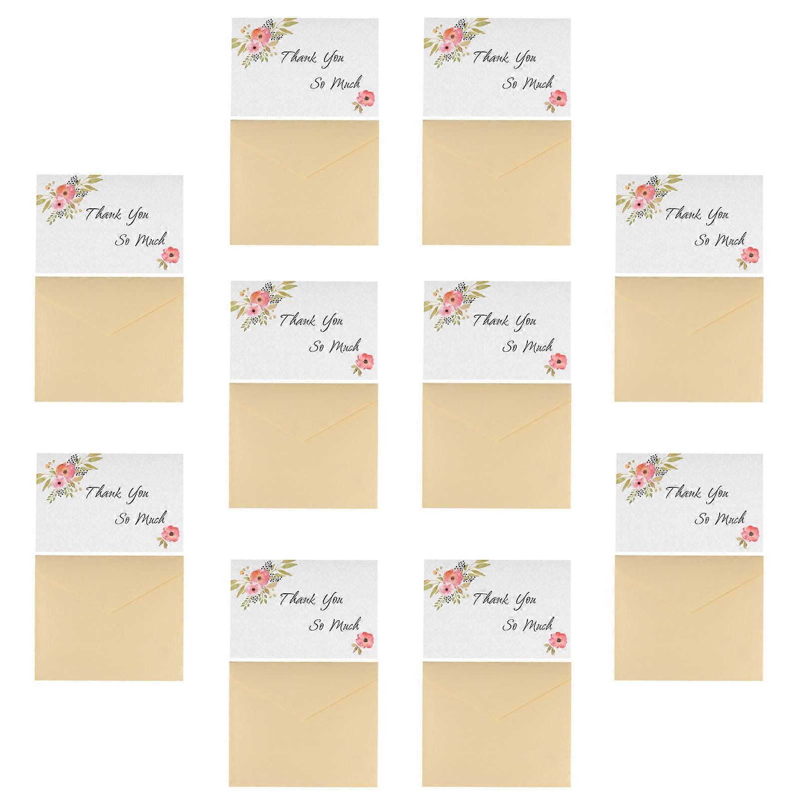 Congratulation Cards 10Pcs With Envelope For Colleagues Elegant Style Writing Messages