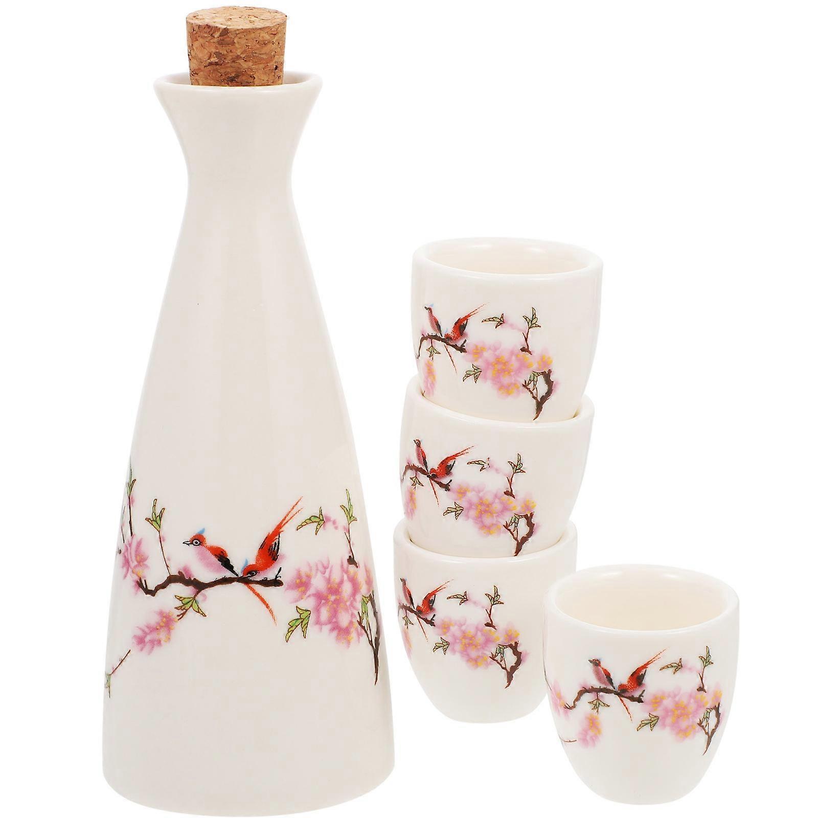 Japanese Style Sake Serving Kit With 15x4.8cm Size Crafted From Ceramic Ideal For Personal Party Activities 1 Set