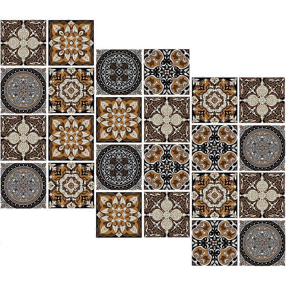 Assorted Color Peel and Stick Tile Decals 24Pcs for Living Room and Bedroom Made of Pvc Material