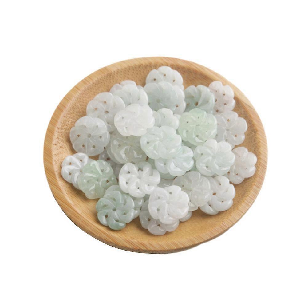 10PCS Natural Jade Flat Gemstone Spacer Beads in Assorted Color for Jewelry Making DIY