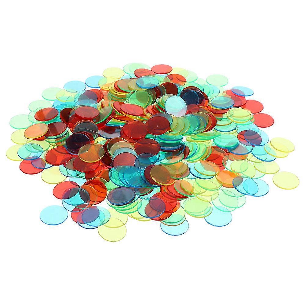 240pcs Transparent Colored Plastic Game Chips Reusable Counting Tokens for , Math Learning & Party Fun Random Colors