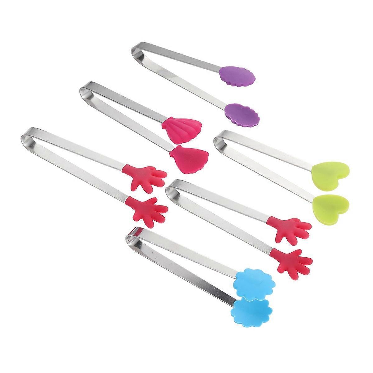 カフェパーティーホーム用シュガートングミニステンレス鋼12.00X2.50X2.50CMランダム形状ハンドリングアイスキューブ6個