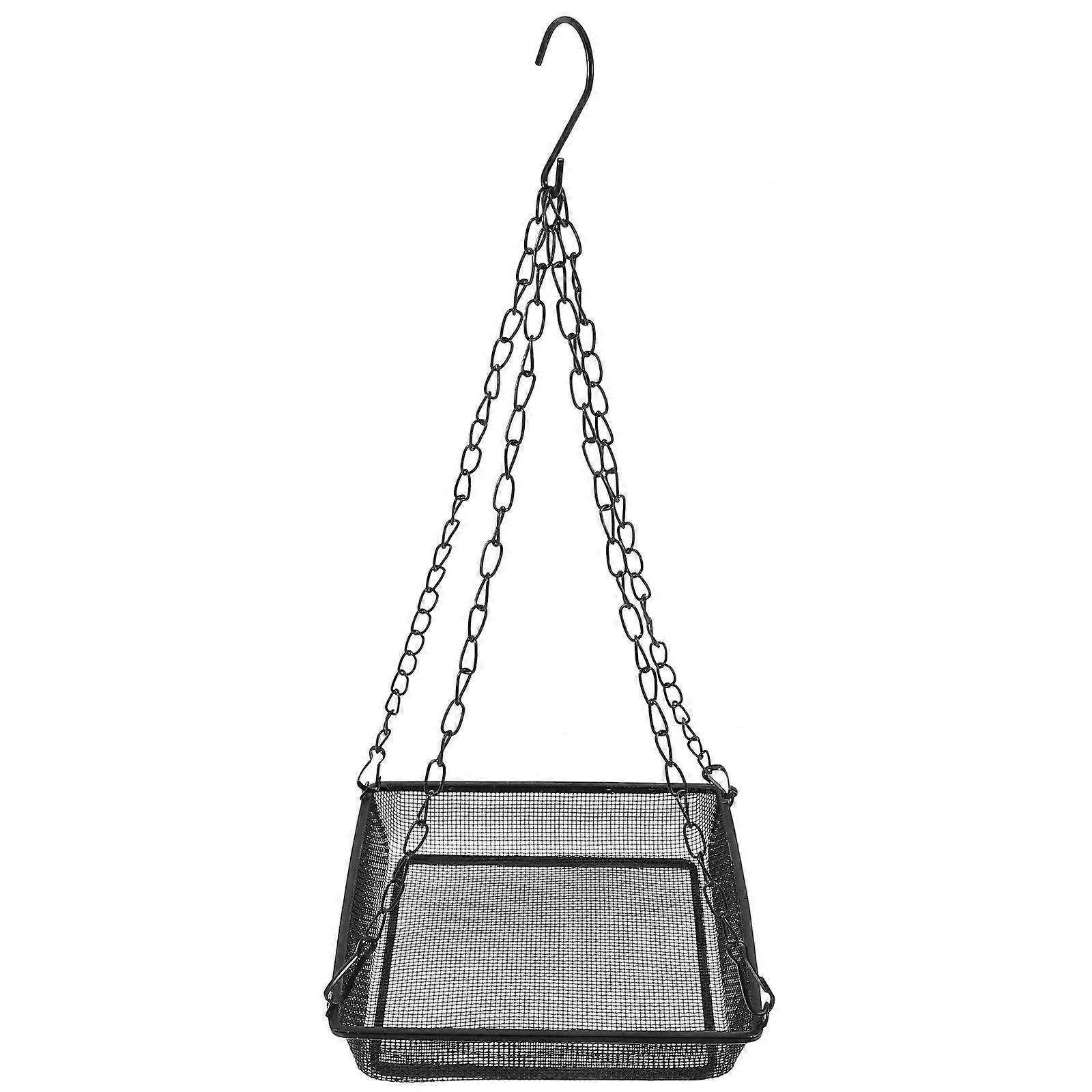 Garden Feeder For Birds Stylish Hanging Design Black Color Space-Saving Solution 1Pcs