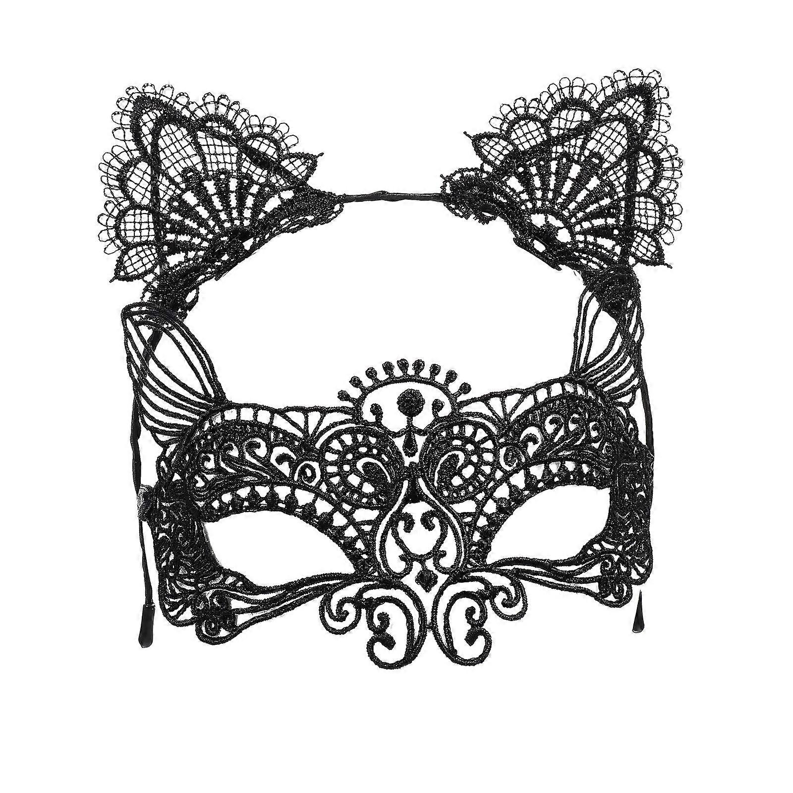 Cosplay Headdress Set For Women And Girls In Black Color For Masquerade Party With Elegant And Mysterious Design 1 Set