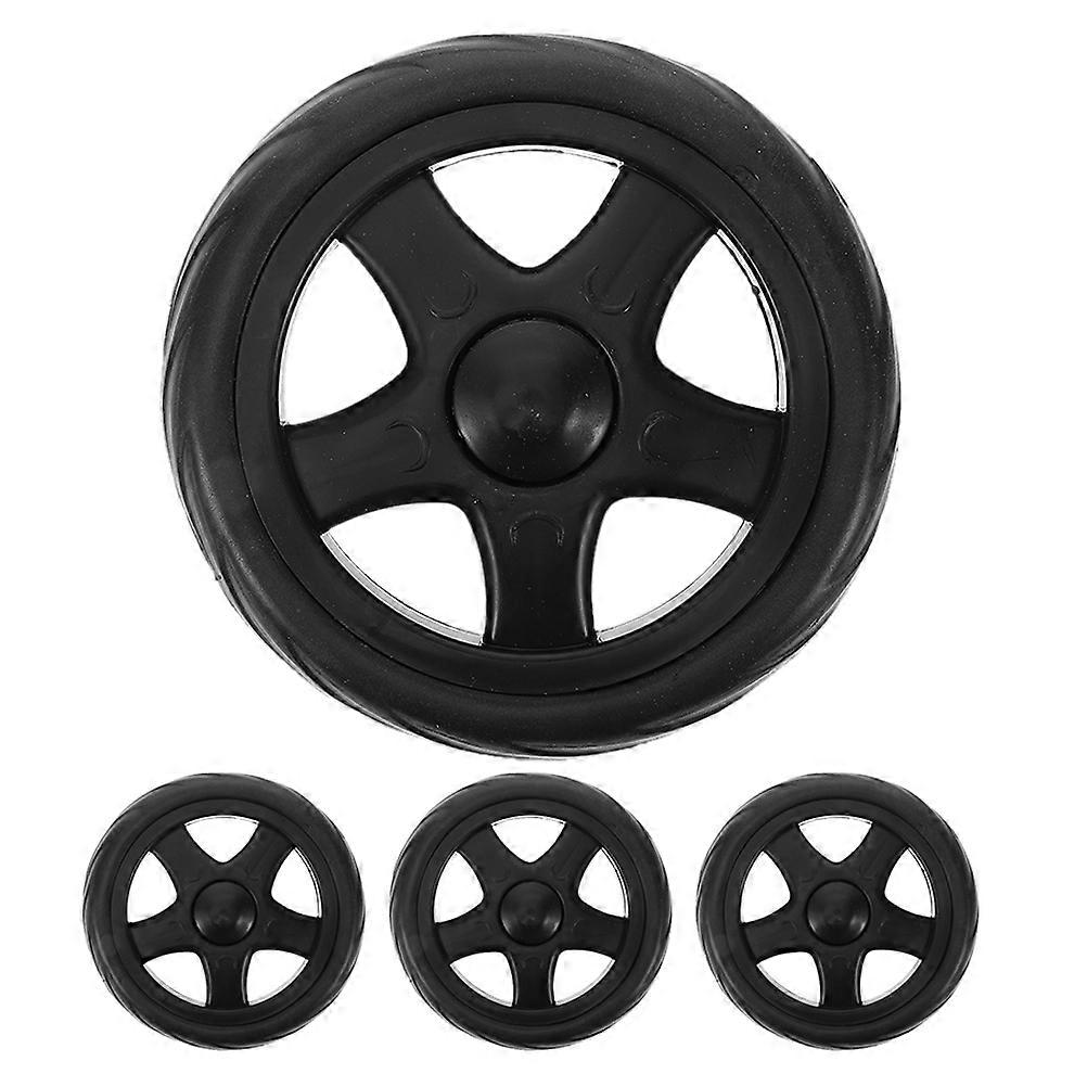 Black Plastic Wheels for Shopping Cart Essential Durable Replacement 4pcs