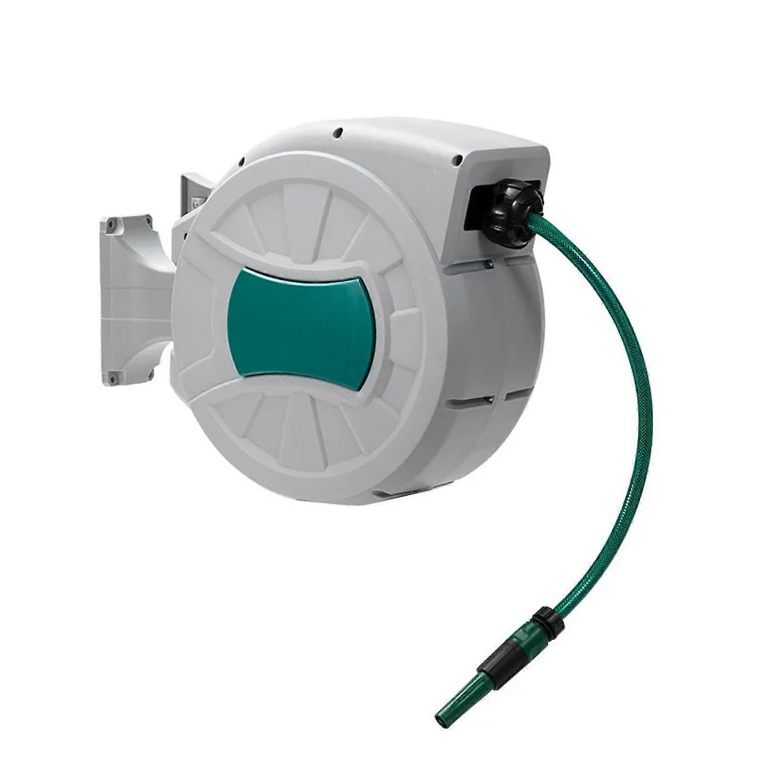 PVC garden hose reel with automatic retraction, wallmounted, 12m 1/2' garden hose for irrigation