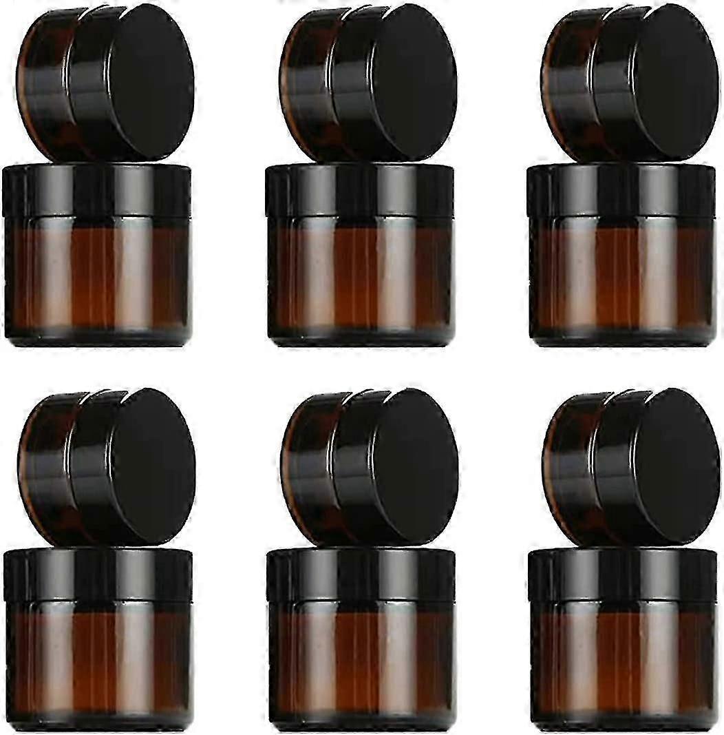 Saijerアンバーガラスジャー、12個ラウンドブラウントラベルガラスジャーアンバーガラスジャー