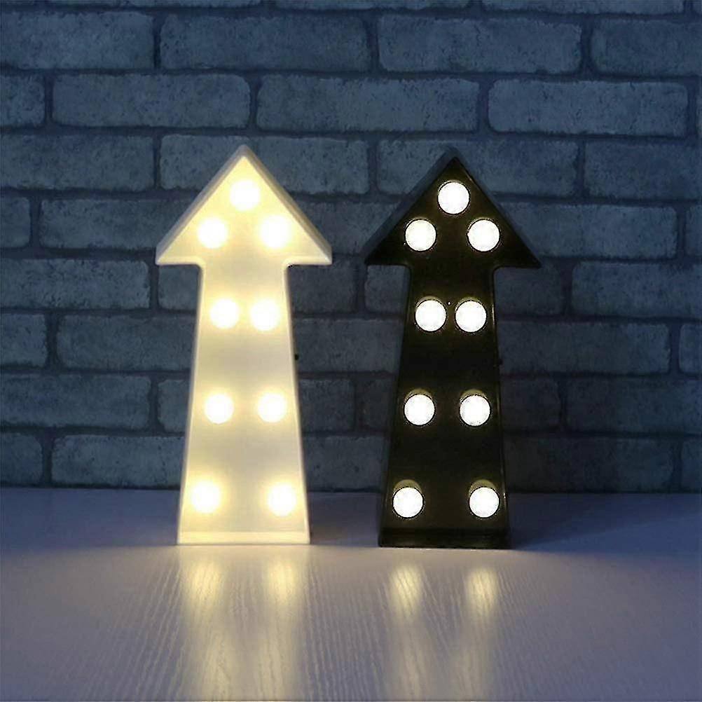 LED Plastic Arrow Shaped Sign with Lighted Marquee - 2pcs (Black & White)