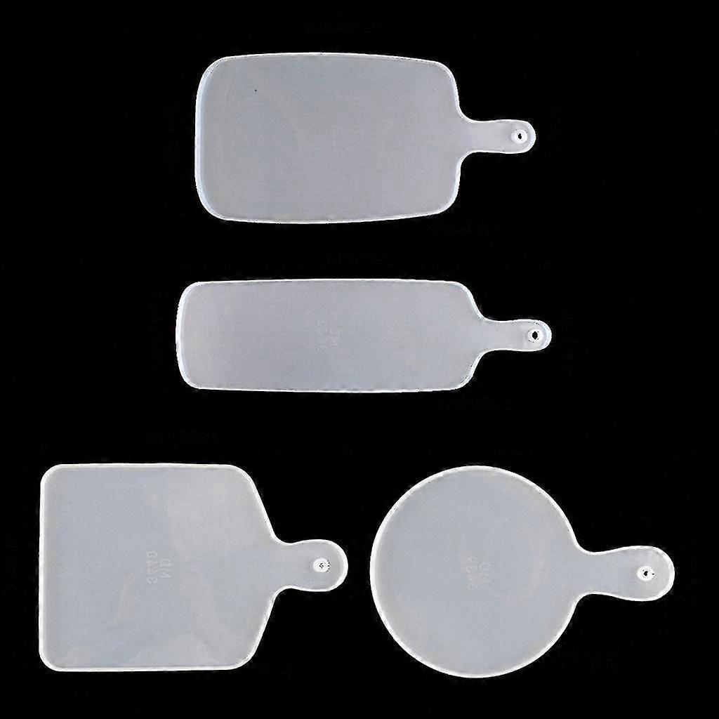 4-Piece Silicone Resin Tray Mold Kit with Handles for Large Serving Boards, Epoxy Casting Tools for DIY Crafts and Home Decoration Projects