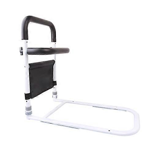 Adjustable Bed Rails For Seniors With Storage Pocket White 51x30cm Safety Grip For Getting In And Out Of Bed