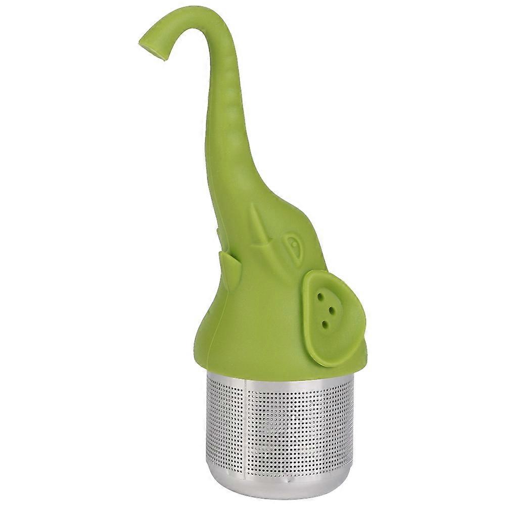 Elephant Silicone Tea Strainer 12x3.5cm Green Kitchen Gadget