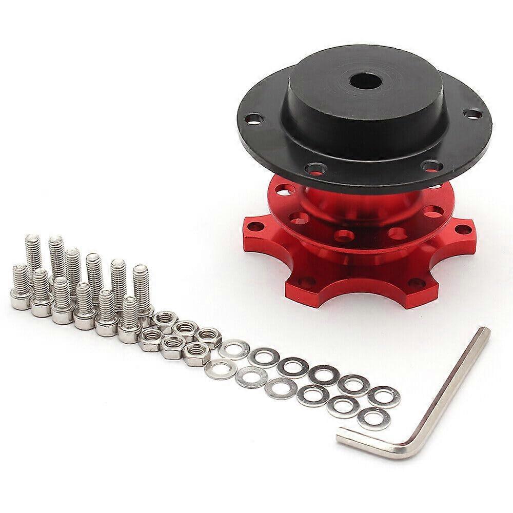 Sports Steering Wheel Quick Release Universal Snap Off Boss Kit Hub Adapter Red