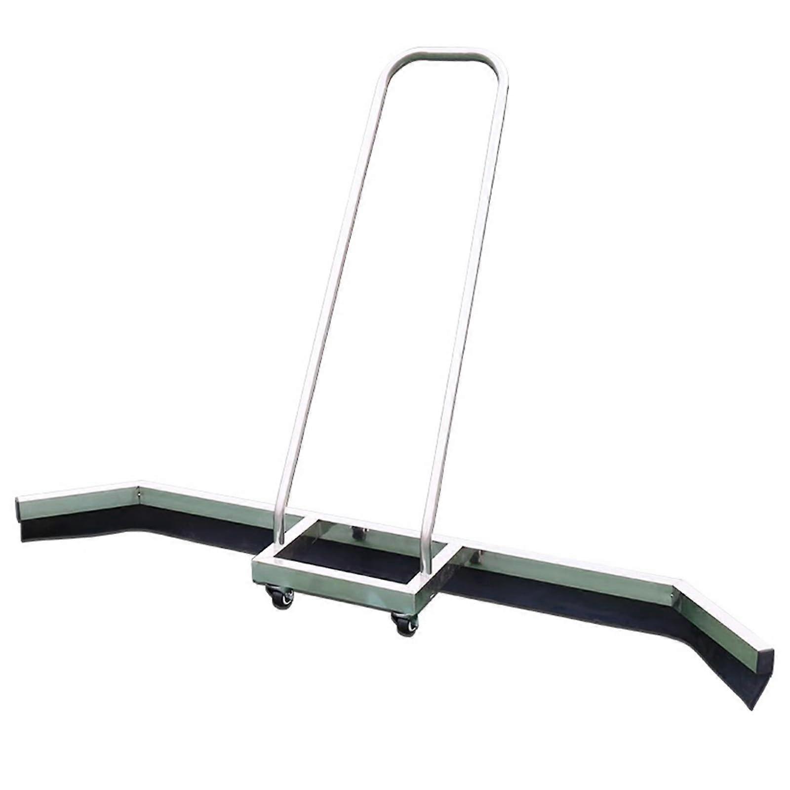 Heavy Duty Tennis Court Squeegee with Rubber Blade for Efficient Water Removal and 360° Rotating Wheels for Garages and Stadiums