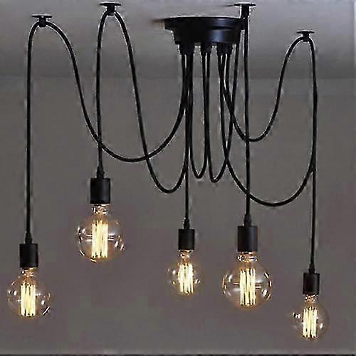 Adjustable Spider Ceiling Light Metal Wire Cage Pendant Light