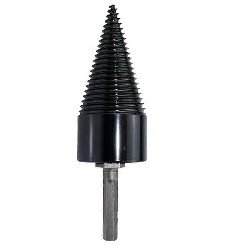 Steel Firewood Splitter Drill Bit 50mm Round Hexagonal Shank Wood Split Cone Tool for Household Use