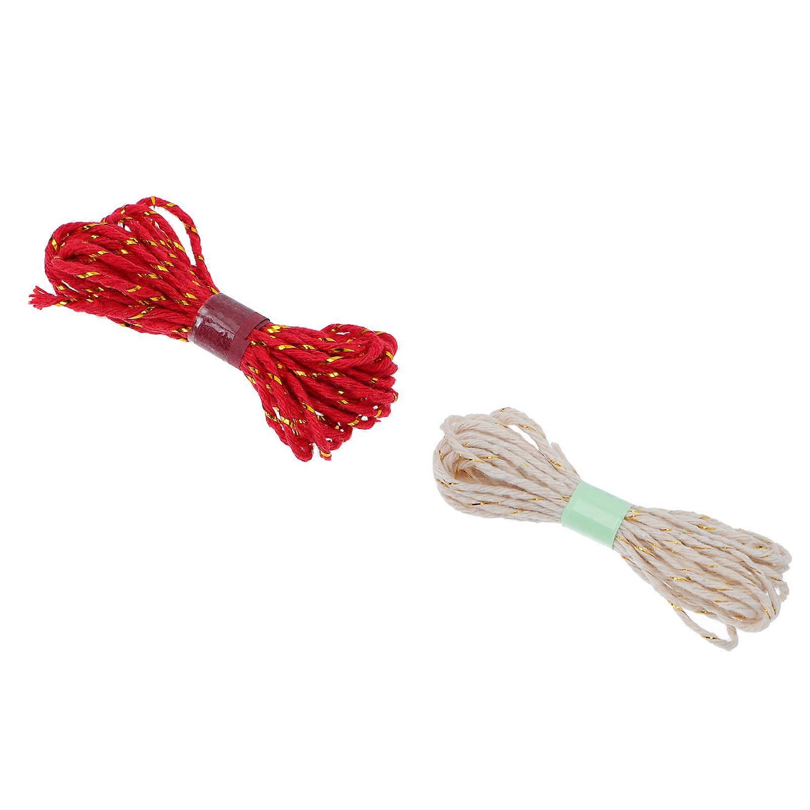 Braided Rope Holiday Twine Decorative Item Assorted Color Material Suitable for Craft Project 2 Sets