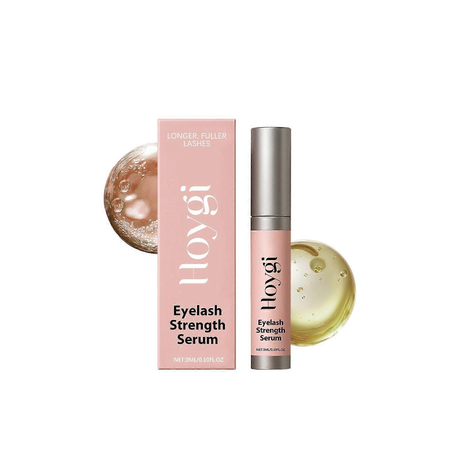 Eyelash Strength Serum with Hyaluronic Acid & Centella Asiatica - 3ml Moisturizing Lash Treatment to Enhance Length, Thickness & Softness, Non-Sticky