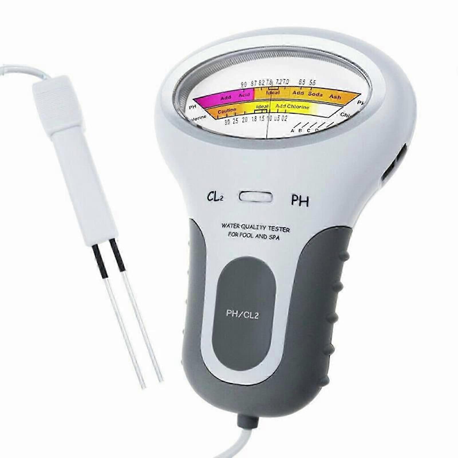 Wasserqualitätstester, 2-in-1, digitaler pH-Tester, Chlor, tragbar, CL2 mit großem Display für Pool-Spa, Wasserqualitätsanalysator