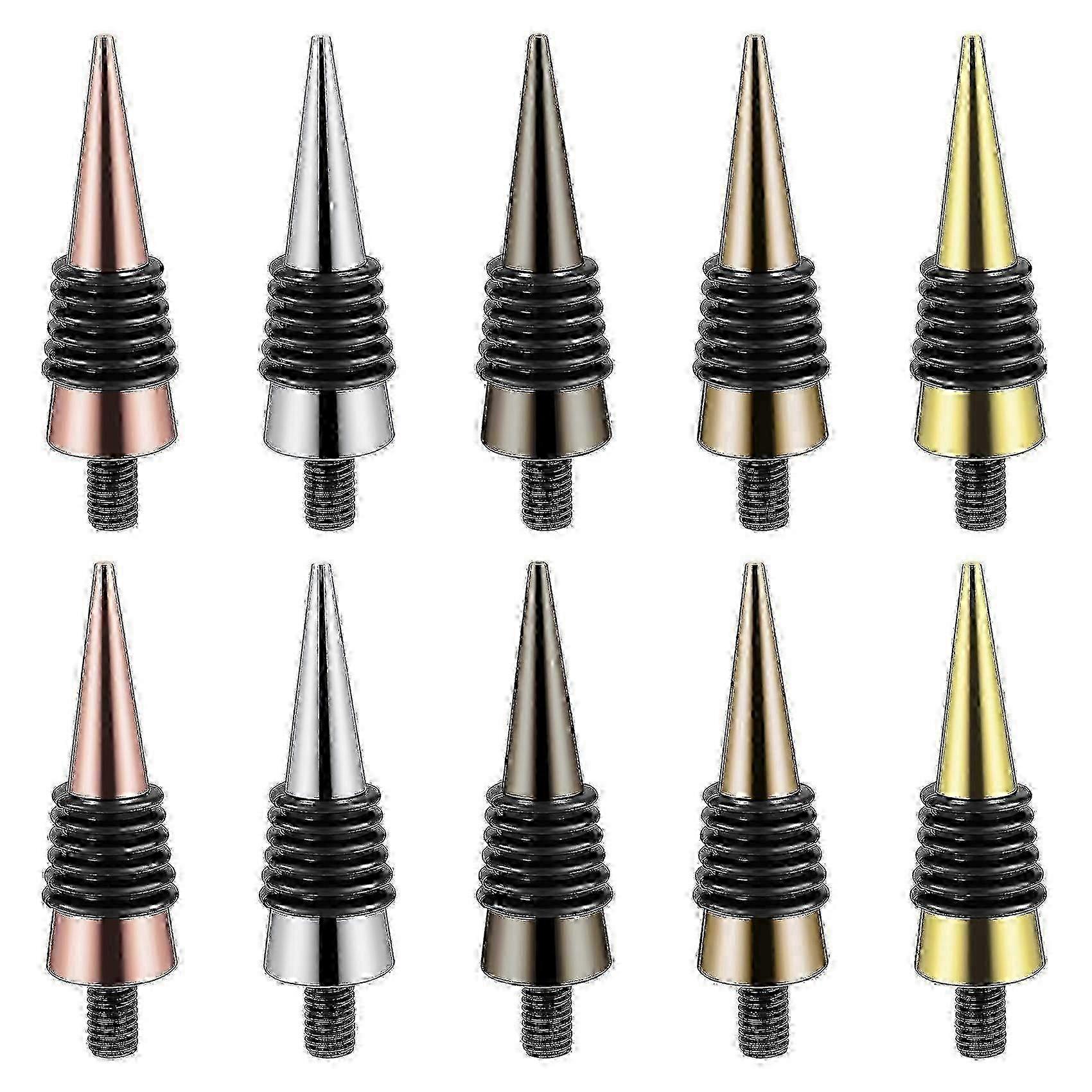 10 Pieces Blank Bottle Stopper with Threaded Post Metal Wine Stopper Inserts Set Hardware for Wood Turning DIY Project Edition 0822