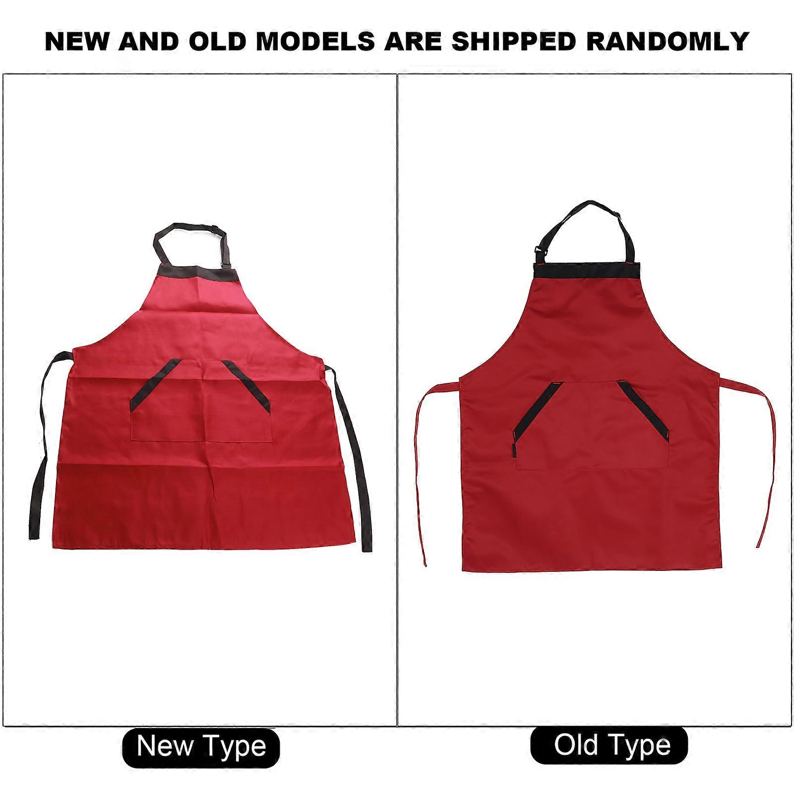Practical Red Unisex Kitchen Apron with Pockets, 65x76.5cm Polyester