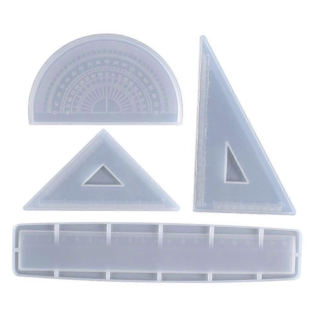 1 Set Silicone Ruler Mold for DIY Crafts Silicone Ruler Making Mold Straight Straight Ruler Triangle Ruler Protractor Silicone Mold
