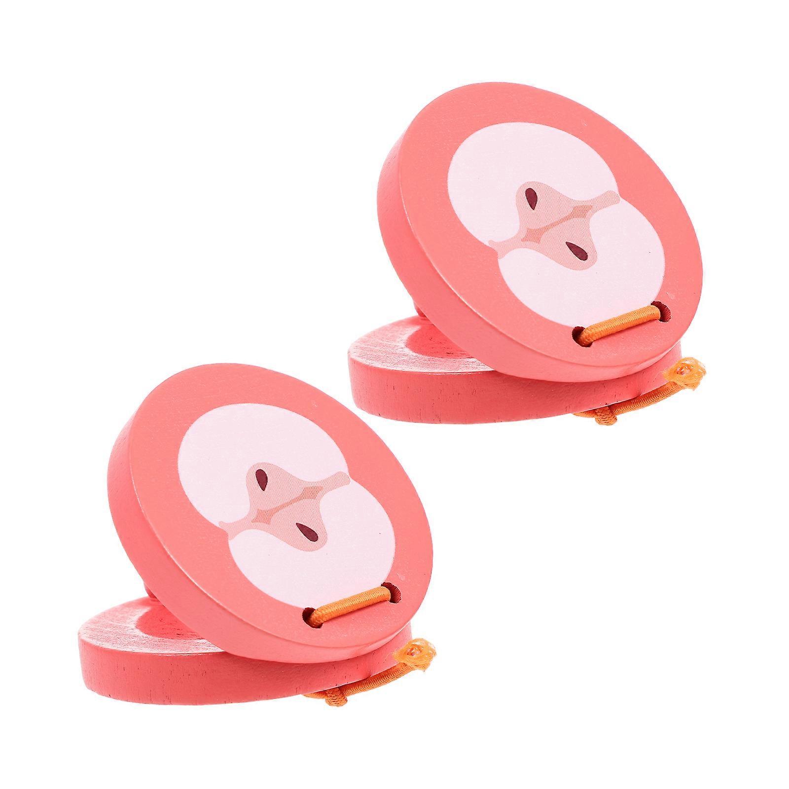 Wooden Castanets Toy Set for Playing Bright Children's Products 2Pcs