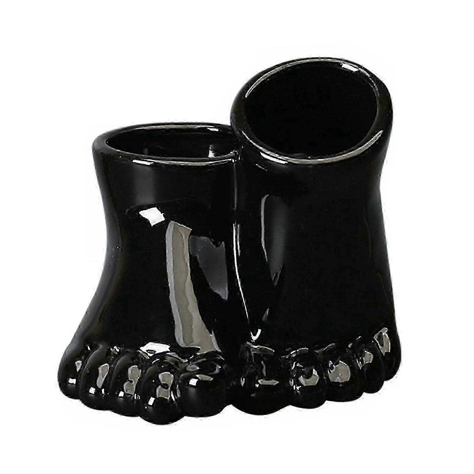 ノベルティ人間の足の形セラミック多肉植物のプランター植木鉢小さな机彫刻磁器植物ホルダー