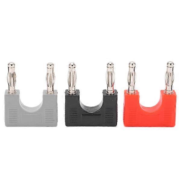 1 Set U38 4 mm Banana Plug Copper Nickel Plated Double Row Banana Connector Red Black Gray Pair Banana Connector
