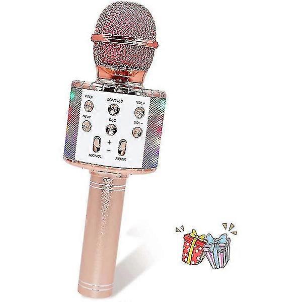 Machine de karaoké Bluetooth avec lumières LED, haut-parleur portable et microphone, divertissement