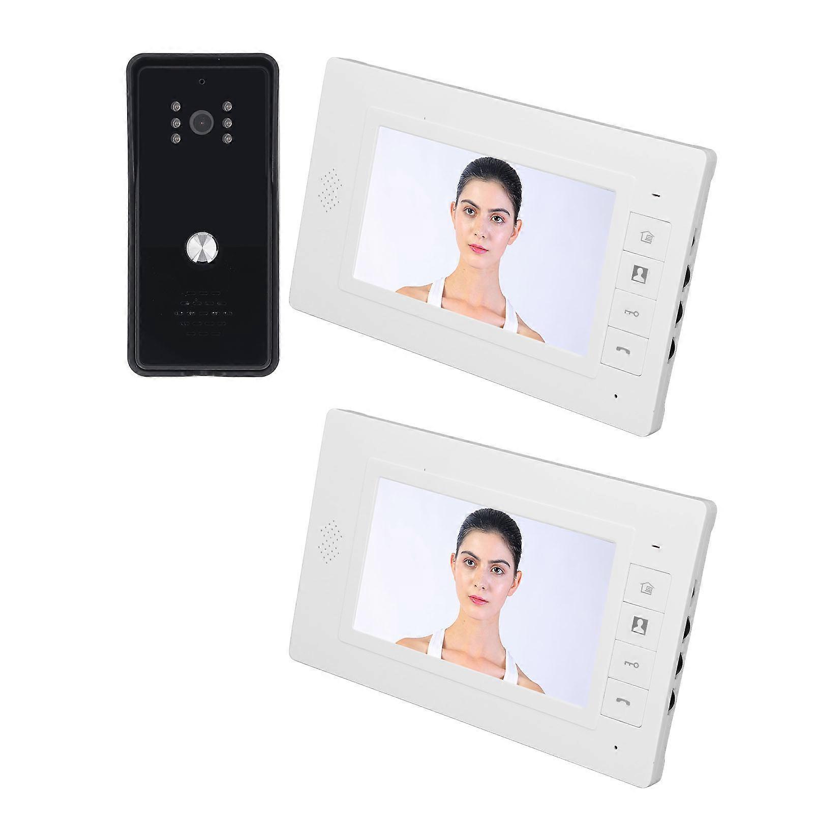 2 Einheiten kabelgebundenes Video-Intercom-System 7" TFT 800x480 UK-Stecker